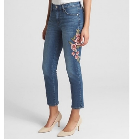 GAP Denim - Gap High Rise Best Girlfriend Floral Jeans size 28